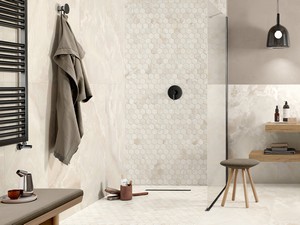Mosaik Esagona White poliert 29x27 Mamoroptik Weiß glänzend